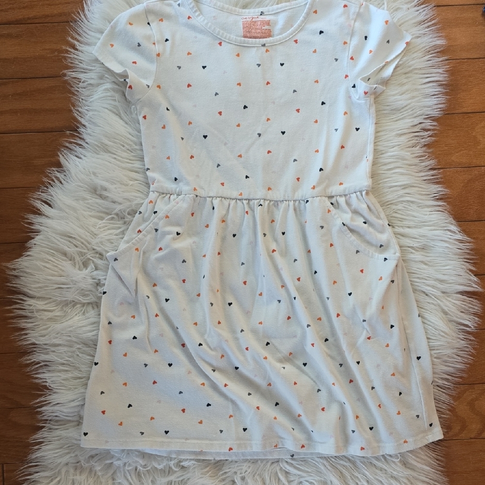 Cat & Jack White Dress with Heart Pattern